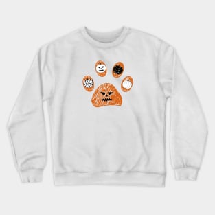 Dooddle paw print with pumpkin Crewneck Sweatshirt